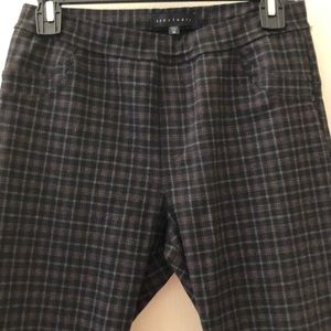 Sanctuary Black, Gray & Burgundy Plaid Skinny Pants